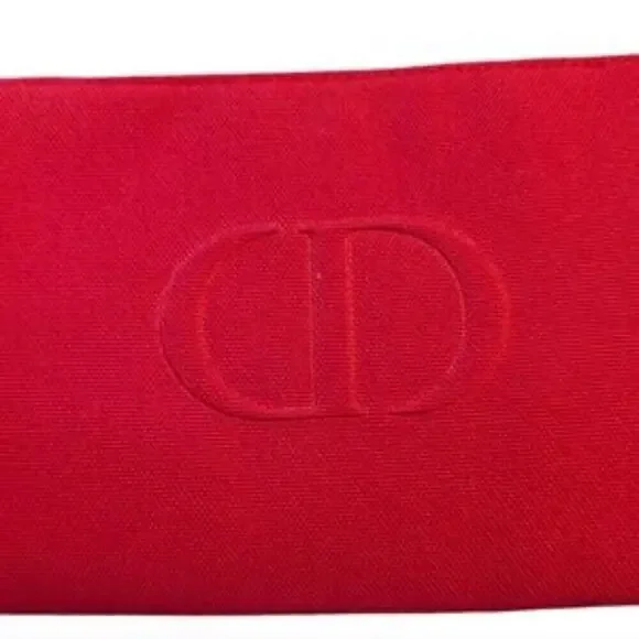 DIOR Beauty RED Cosmetic  Bag clutch Pouch case TROUSSE canvas Bundle - Picture 3 of 11